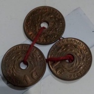 Koin UANG BENGGOL kuno TUA BELANDA Indie 1 cent 1 SEN 1SEN 1CENT 1942