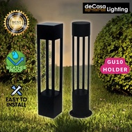 Decasa Lighting Modern Steel Outdoor Bollard Light GU10 Holder Weatherproof Black Lampu Bollard Tama