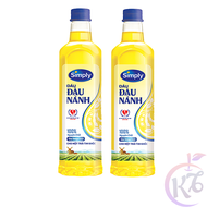 Combo 2 chai Dầu ăn Simply đậu nành chai 1L - dầu ăn cao cấp nguyên chất 1 lít - DATE MỚI