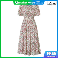 Flower Pattern Puff Sleeve Short Sleeve Dress (Dq2Ow006A)