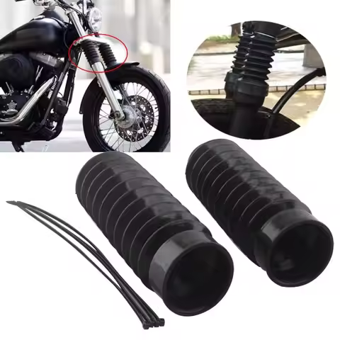 2PCS Motorcycle 39mm Fork Covers Front Rubber Gaiters Gators Shock Boots For Harley Davidson Sportst