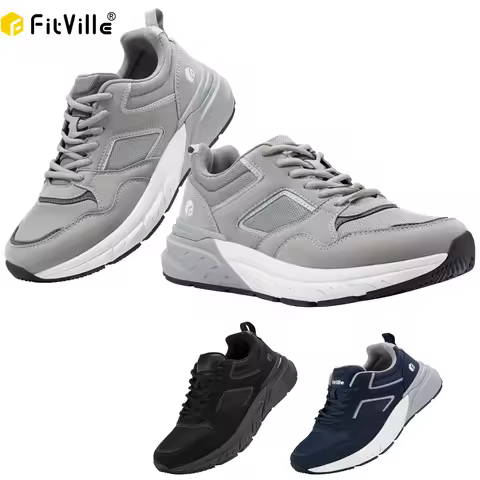 FitVille Newest Running Shoes for Men 4E Wide Width Sneakers with Arch Support for Flat Feet Heel Pa