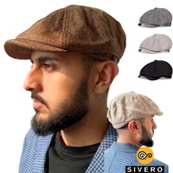 Men Beret Men Casual Tweed Hat Newsboy Hat Lelaki Flat Cap Retro Vintage Wool Golf Hat Topi Lelaki B