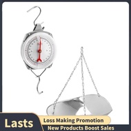 110 Lbs Large Display Hanging Scale with Scale Scoop Kitchen  Weight Scale Silver Industrial Spring 