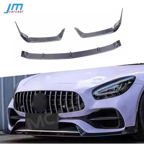 Real Carbon Fiber Car Front Bumper Lip Spoiler for Mercedes Benz for AMG GT GTS 2018-2024 FRP Bumper