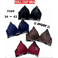 Bra Wanita Baju Dalam Spam tiada besi cup A/B penuh 36-42 / Jahitan Dengan Tulisan Sprot #369