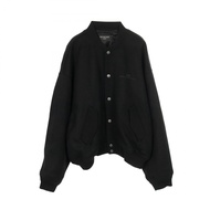 [Used] Balenciaga BALENCIAGA Blouson Logo Embroidery Black Wool Bomber Jacket Unisex Used A