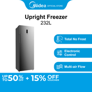Midea MCF232 Silver Upright Freezer, 232L, Energy Rating A+