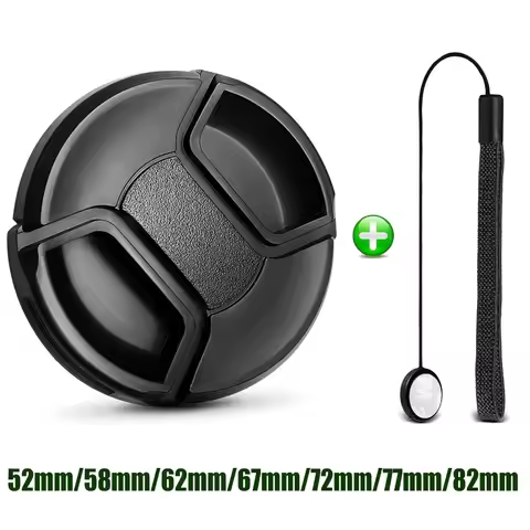Camera Lens Cap Protection Cover 52MM 55MM 58MM 62MM 67MM 72MM 77MM 82MM Anti-lost Rope for Canon Ni