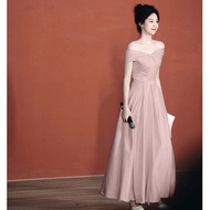 Váy Cưới Một Bên Vai Sang Trọng Váy Cưới Trắng Cho Lễ Đăng Ký Kết Hôn Váy Dài Không Tay Váy Dự Tiệc