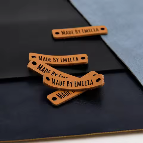 Sewing Tags, Leather Labels, Genuine Leather Knitting Labels, Tags For Handmade Items, 0.39x1.57 Inc