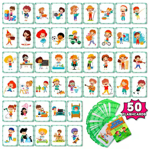 50Pcs/Set Cognition Learning Card Funny Memory Flash Cards Early Education Educational Toys For Chil
