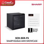 SHARP Kulkas Mini Showcase 55 Liter SCH-50X-FS