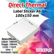 Kertas Label Sticker Stiker Printer Thermal Direct 100x150 mm A6 Lipat