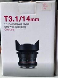 SamYang rokinon 14mm T3.1 電影鏡頭 Canon EF mount
