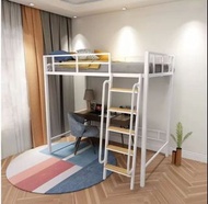 全新 鐵藝上床下桌高架床上層下空二層小戶型懸空公寓省空間loft閣樓床  高架床 w6540