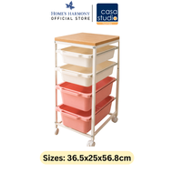 Casa Studio Daaling 4 Tier Kitchen Trolley | Space Saving | Multi-Purpose | Modern Design | Modern D