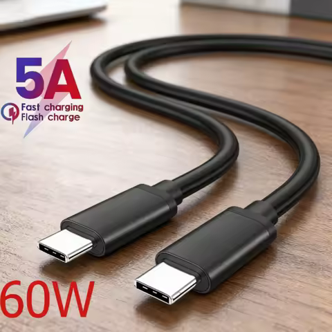 60W C to C Fast Charging Cable PD Braided Data Cord Dual USB-C Quick Charge for iPhone Xiaomi Samsun