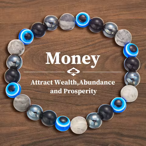 Attract Wealth Good Luck Fashion 8mm Natural Stone Beaded Bracelet for Women Bracelet Jewelry Colorf