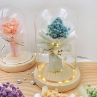滿天星花束 滿天星玻璃罩 小夜燈 永生花 乾燥花 生日禮物