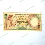 Uang Kertas kuno 5 Rupiah tahun 1959