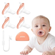 4-Pack Baby Pacifier Set with Clip & Case, Soothing Infant Pacifier 0–18 Months, Non-Contact Shield,