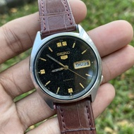 Jam tangan vintage Seiko 5 Automatic Black Dial Japan Jadul kuno antik