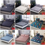 010 Cadar Fitted Queen Bedsheet Super Single Katil Pillow Cases King Size Bed Sheet Bedding Accessories