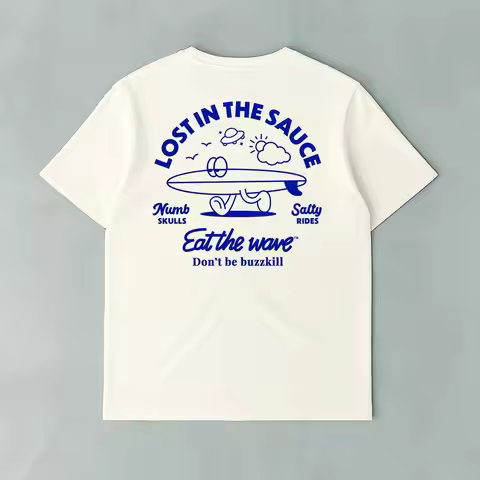 Sports Outdoor PerRetro Surf Street Trend Clothing Pattern Printing Summer Luxury Brand Cotton Men's