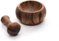 AnNafi® Mortar and Pestle Set | Wooden Herbs &amp; Spice Grinder Olmec Style | Acacia Wood Handmade Mortar &amp; Pestle Wood Kitchen Use &amp; Giftable | Kitchen Utensils | Seasoning &amp; Spices