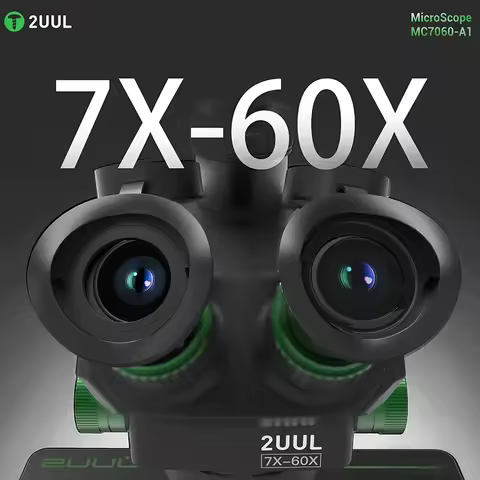 2UUL MicroScope MC7060-A1 7-60X Trinocular Precision Microscope for PCB Micro-Work for Phones PCB We