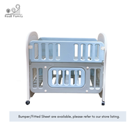 RaaB Family™ Glücklich Premium 6-in-1 Convertible Baby Cot With Rocker Baby Crib Cradle Cot Co-Sleep