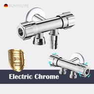 Stainless Steel Copper Two Way Angle Vale Water Tap Kitchen &amp; Bathroom Toilet Faucet Copper (Polished Chrome\G1/2\G 3/4)