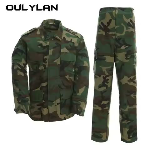 Oulylan Jungle Outdoor Camouflage Uniform Tactical Uniform Combat Hunting Suit BDU Training Jacket a