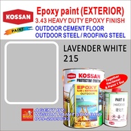 LAVENDER WHITE 215 ( 1L ) EPOXY PU EXTERIOR 3.43 KOSSAN PAINT for METAL / MARINE / B0AT SHIP &amp; CEMENT FLOOR OUTDOOR