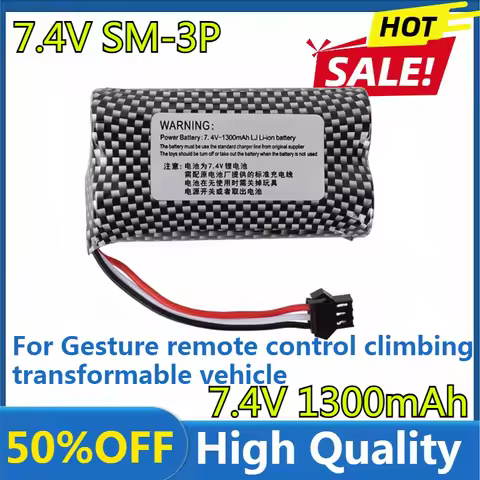 7.4V 1300mAh Battery Remote Control Car Battery MN128 MN78 LC79 for Watch Gesture Sensing Twisted RC
