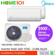 Midea Inverter Multi-Split AirCon MAE-2M18E/MSEID-09 x 2