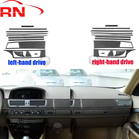 For BMW 7 Series E65 2002-2008 Modified Carbon Fiber Center Console Full Cover Interior Piano Black 