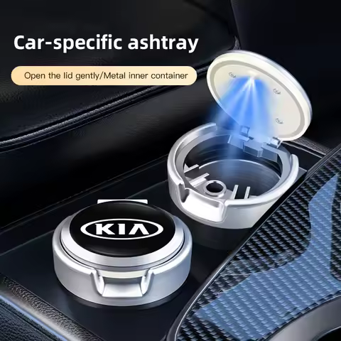 Car Interior Ashtray LED Light Portable Smoke Ashes Holder For KIA K9 Sportage Niro Carnival EV6 EV9