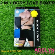 BODY LOVE MEN BOXER SUPREME UNDERWEAR AW1 / SELUAR DALAM BOXER LELAKI 2 PCS IN 1