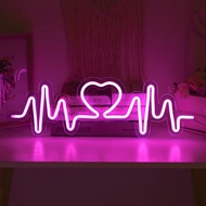 Heartbeat Neon Sign Light LED Love โลโก้โคมไฟงานแต่งงาน Backplane Confession Christmas Decor พื้นหลัง USB Powered