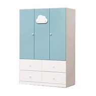 [特價]雲朵藍白色4尺四抽衣櫃