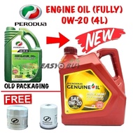 Perodua engine oil 0w20 0w-20 Fully Synthetic (4L) + Perodua Oil Filter bezza / axia / myvi / alza /aruz /myvi lagi best