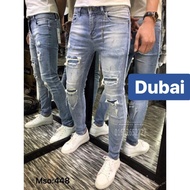 QUẦN JEAN NAM CHẤT BÒ DUBAI 178 CAO CẤP RÁCH GỐI - DUBAI FASHION
