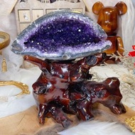 原皮紫水晶錢袋子（包底座）