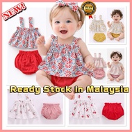 Local Ready Stock Baby Girls Clothing Set Baju Budak Perumpuan 2 Pcs 1 Set