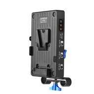 Andoer V Mount Battery Plate Lock Adapter 65W PD Fast Charging with 15mm Rod Clamp Adjustable Arm 8V