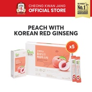 [Bundle of 5] Cheong Kwan Jang Peach with Korean Red Ginseng Stick (10ml x 30 sticks x 5 boxes)