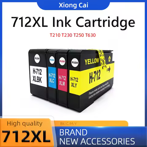 4Color 712XL 712 Ink Cartridge，For HP Officejet Pro T210 T230 T250 T630 T650 Printer