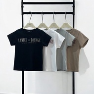 Atipashop-GLIMMER LOUNGE TEE T-Shirt Short Sleeves Round Neck Diamond-Pressed Pattern Soft Fabric Co